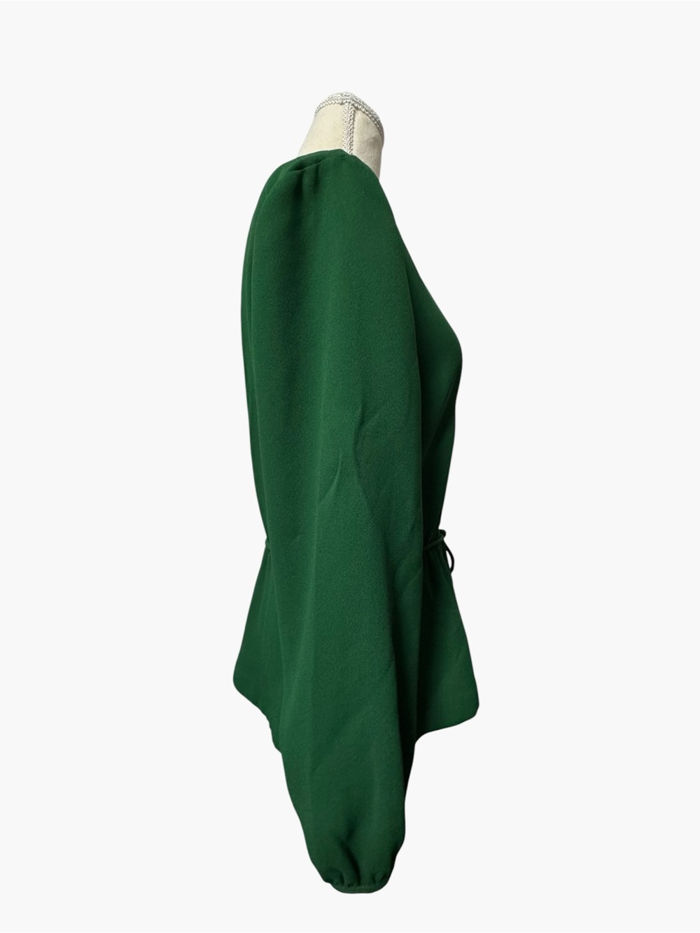 J. CREW Women's Drapey Crepe Faux-Wrap Top - Green, Sz 8 - Picture 7 of 10
